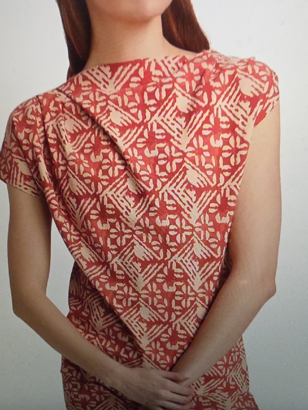 Chiara Boni La Petite Robe Teruo Asymmetric Geometric Blouse Size 2